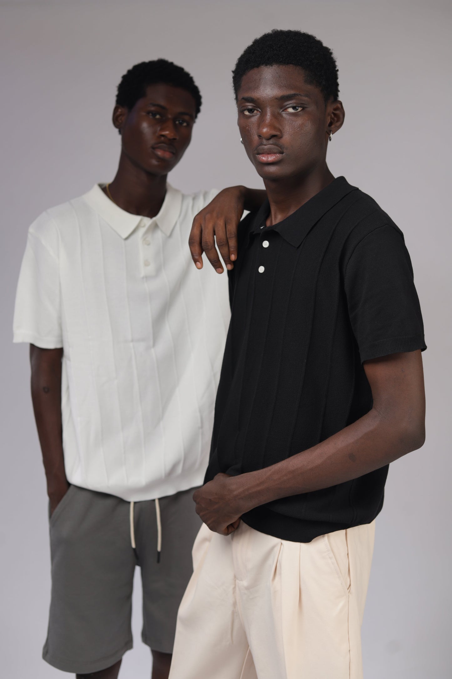 Linear Knit polo White