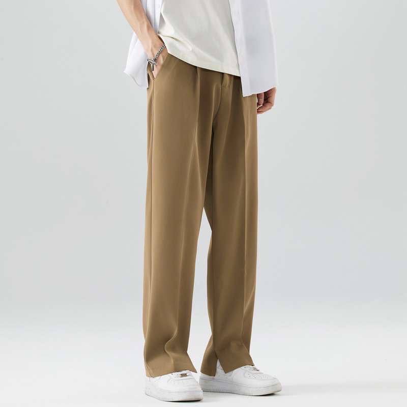 Drape-Slit Pants brown