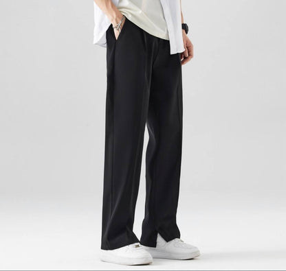 Drape-Slit Pants black